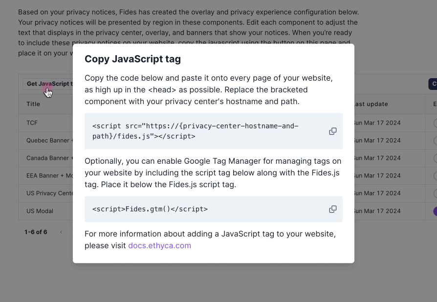 Copying Fides Consent JavaScript